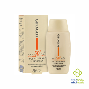 ضد آفتاب پوست خشک رنگی 02 spf50 ژیناژن